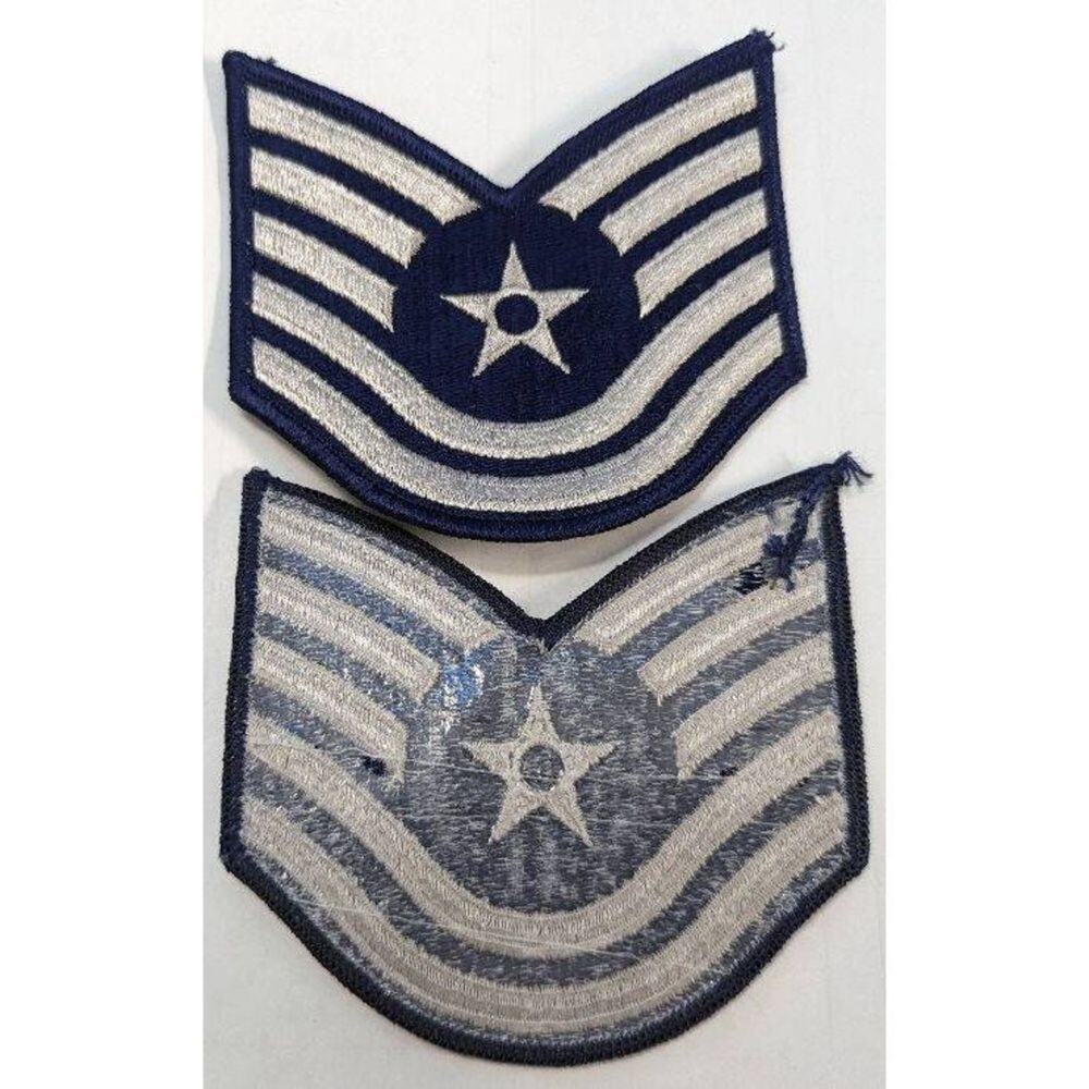 2 New US Military Air Force USAF Tech Technical Sergeant Rank Patches E6 Large‎